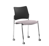 PINKO Кресло на колесах б/подл ЧЕРН/СЕРЫЙ/ХРОМ