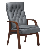 Кресло для посетителей Darwin D с подушкой серая кожа Кресло для посетителей Darwin D с подушкой серая кожа