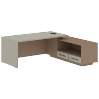 Стол руководителя с тумбой VCT 2119(R) Аметист/Бронза браш/Кобра 2100х1900х750 VELION Стол руководителя с тумбой VCT 2119(R) Аметист/Бронза браш/Кобра 2100х1900х750 VELION