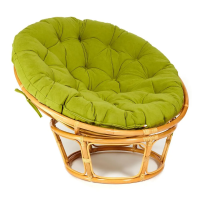Кресло PAPASAN/ПАПАСАН 23/01 W /с подушкой/ диаметр подушки 125 см, 115х101х104 см, Honey (мед), флок Олива, 23