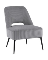 Кресло лаунж Бостон велюр рельефный светло-серый