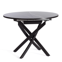 Стол MANZANA ЛДСП/HPL/металл, 100 х 100+30 х 75 см, Мрамор чёрный/чёрный Стол MANZANA ЛДСП/HPL/металл, 100 х 100+30 х 75 см, Мрамор чёрный/чёрный