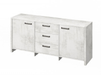 Тумба трехсекционная с 2 дверьми и 3 ящиками 1804х460х806, фурнитура черная FB-13-01.D_Хромикс белый