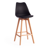 Стул барный TULIP BAR (mod. C1014H) / 1 шт. в упаковке пластик/дерево, 57 х 48 х 114 см, черный 3010/натуральный