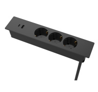 Solo Into врезной блок розеток ЧЕРНЫЙ Solo Into врезной блок розеток ЧЕРНЫЙ