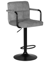 Стул барный DOBRIN KRUGER ARM BLACK (серый вельвет (LAR-E2041-25)) Стул барный DOBRIN KRUGER ARM BLACK (серый вельвет (LAR-E2041-25))