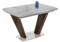 Стол стеклянный Петир серый / орех кантри Стол стеклянный Петир серый / орех кантри