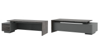 DLI37210212L Dali Стол письменный на опорной тумбе 230x115x75 эбен антрацит DLI37210212L Dali Стол письменный на опорной тумбе 230x115x75 эбен антрацит