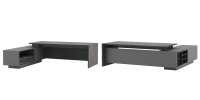 DLI37210312L Dali Стол письменный на опорной креденции 232x220x75 эбен антрацит DLI37210312L Dali Стол письменный на опорной креденции 232x220x75 эбен антрацит