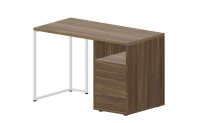 LKSTD126WNWNBL Стол на опорной тумбе 3 ящ. правый (push-to-open, в разборе), 118х60х75см
