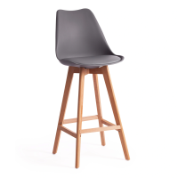 Стул барный TULIP BAR (mod. C1014H) / 1 шт. в упаковке пластик/дерево, 57 х 48 х 114 см, серый 024 /натуральный