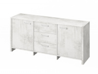 Тумба трехсекционная с 2 дверьми и 3 ящиками 1804х460х806, фурнитура нерж. FI-13-01.D_Хромикс белый