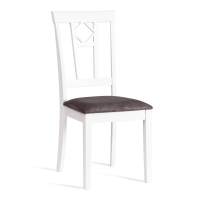 Стул Камилла сиденье мягкое (CAMILLE SOFT) дерево гевея, МДФ, 44х54х95, pure white (402) , ткань, серый Стул Камилла сиденье мягкое (CAMILLE SOFT) дерево гевея, МДФ, 44х54х95, pure white (402) , ткань, серый