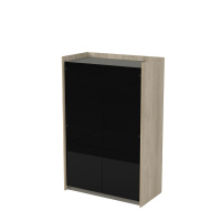 15ШДС.149 Шкаф средний со стеклом (90x46x140 см) okwood/terra