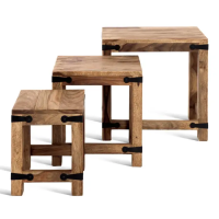 Набор табуреток/столиков Бомбей - 0077 палисандр, 45х45х30/38х36х27/31х27х25см, Natural tinted (натуральный тонированный) Набор табуреток/столиков Бомбей - 0077 палисандр, 45х45х30/38х36х27/31х27х25см, Natural tinted (натуральный тонированный)