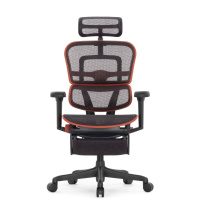 Кресло с подножкой FALTO Ergohuman 2 Ultra GAME (наклон вперед, сетка, черный с красным)