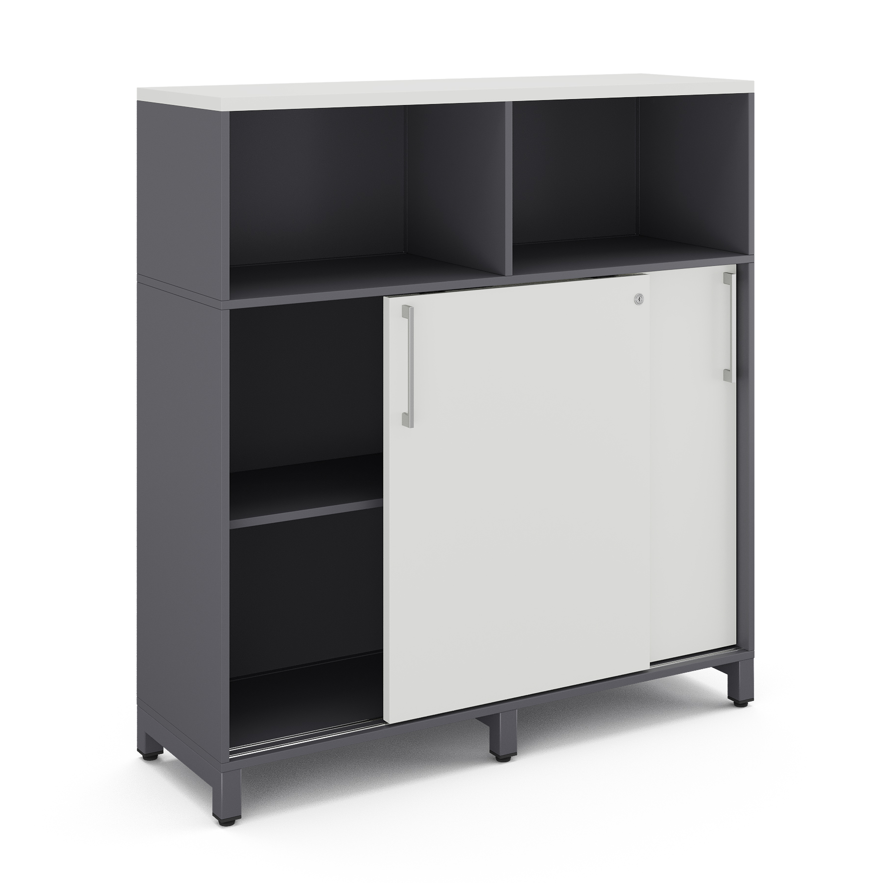 Шкаф открытый Kobor HK/2/1-120/40/M graphite/premium Шкаф открытый Kobor HK/2/1-120/40/M graphite/premium