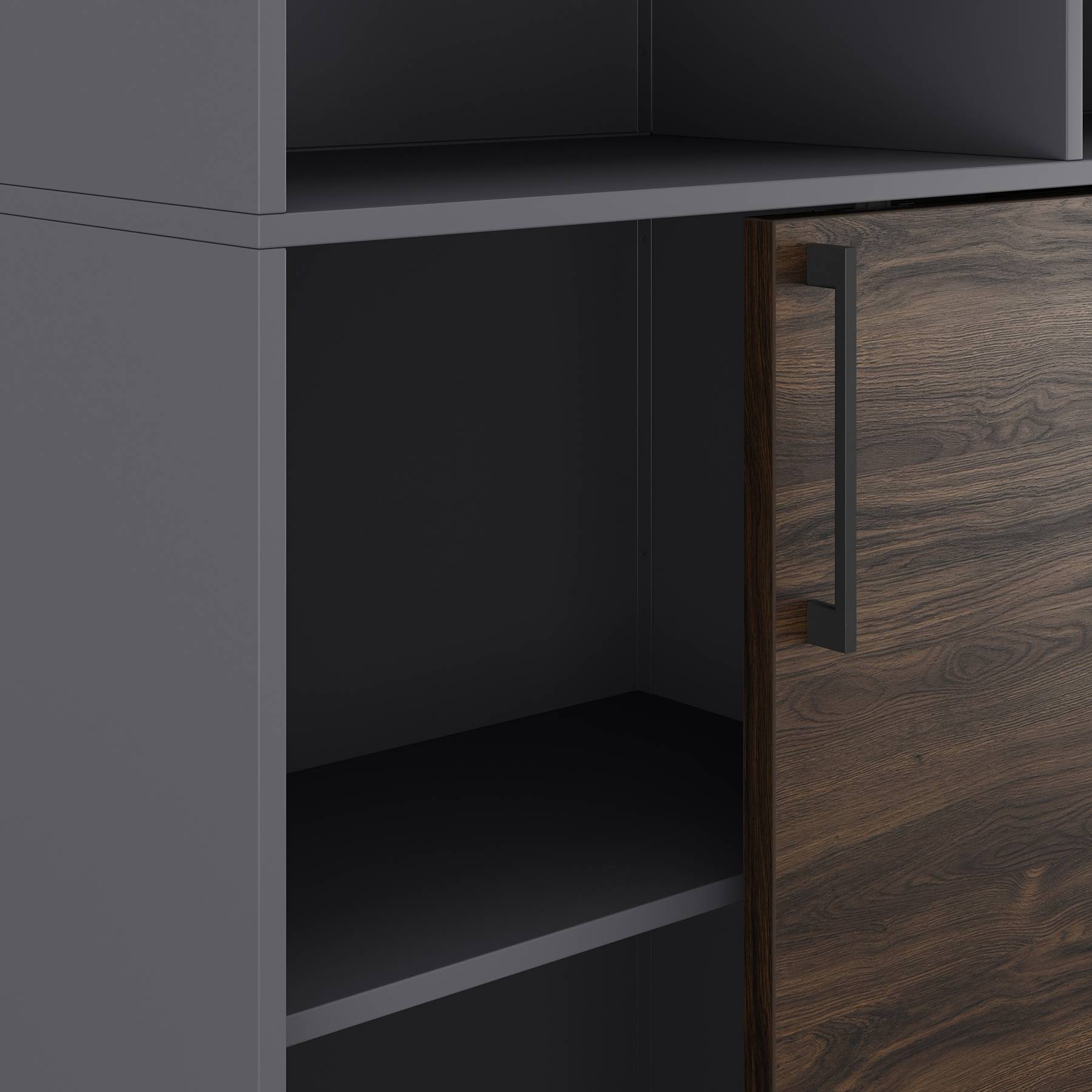 Шкаф распашной Kobor HR/3-90/60/M graphite/premium Шкаф распашной Kobor HR/3-90/60/M graphite/premium