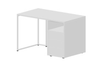 LKSTD127BLBLBL Стол на опорной тумбе 3 ящ. правый (push-to-open, в разборе), 118х68х75см