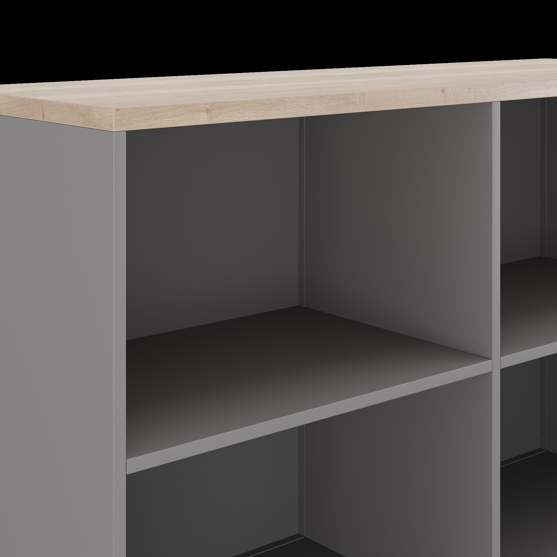 Шкаф открытый Kobor HO/2-120/60/M aluminum/natural Шкаф открытый Kobor HO/2-120/60/M aluminum/natural