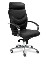 Кресло для руководителя Leeds Chrome A кожа черная
