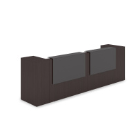 1КРТ-КЛ05.1 Комплект Ресепшн с фартуком HPL (363.2x75.1x114.9 см) (с подсветкой) венге/графит матовый hpl