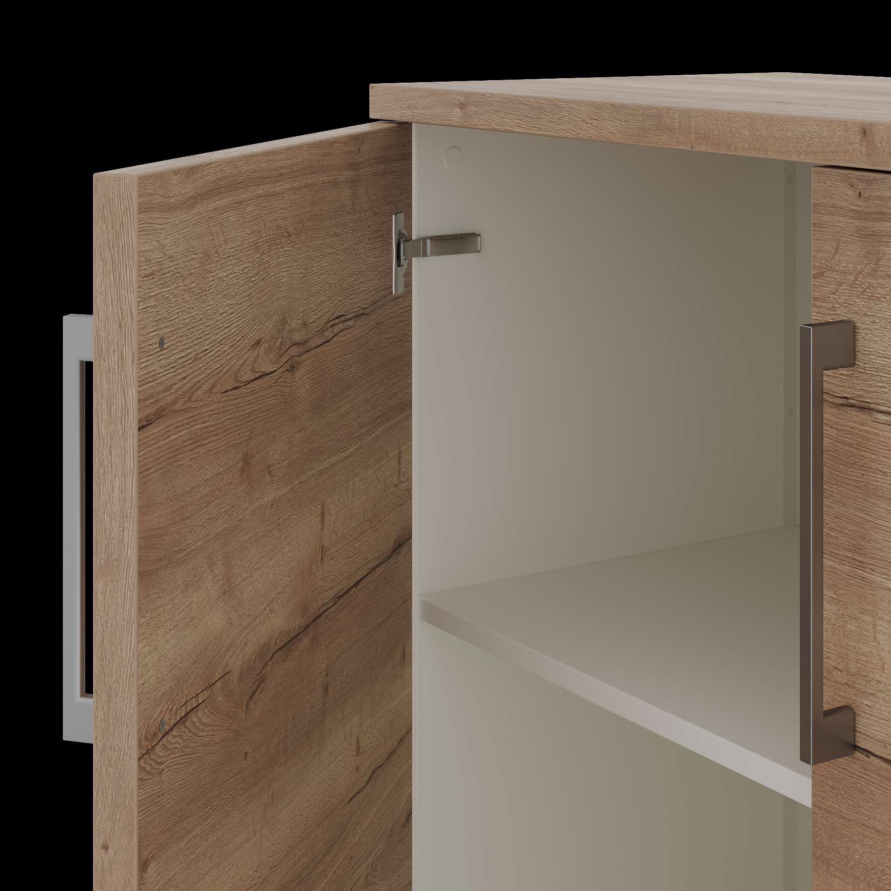 Шкаф распашной Kobor HR/2-90/60/M white/natural Шкаф распашной Kobor HR/2-90/60/M white/natural