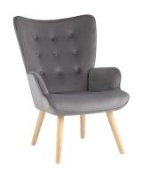 Кресло Хью велюр серый Кресло Хью велюр серый