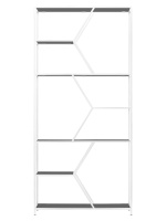 Стеллаж MALTA, белый, тонированное стекло, 90x30x192