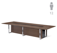 EXE Стол перег L396 хром/короб ОРЕХ/ХРОМ