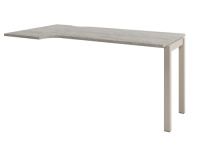Стол эргономичный 1600х880х750 на металлокаркасе левый. Средняя секция D-522L_Бетон Чефалу светлый/Кашемир серый