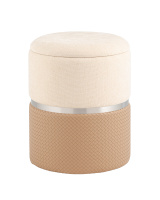 Пуф Кэрри с ящиком серебро шенилл бежевый