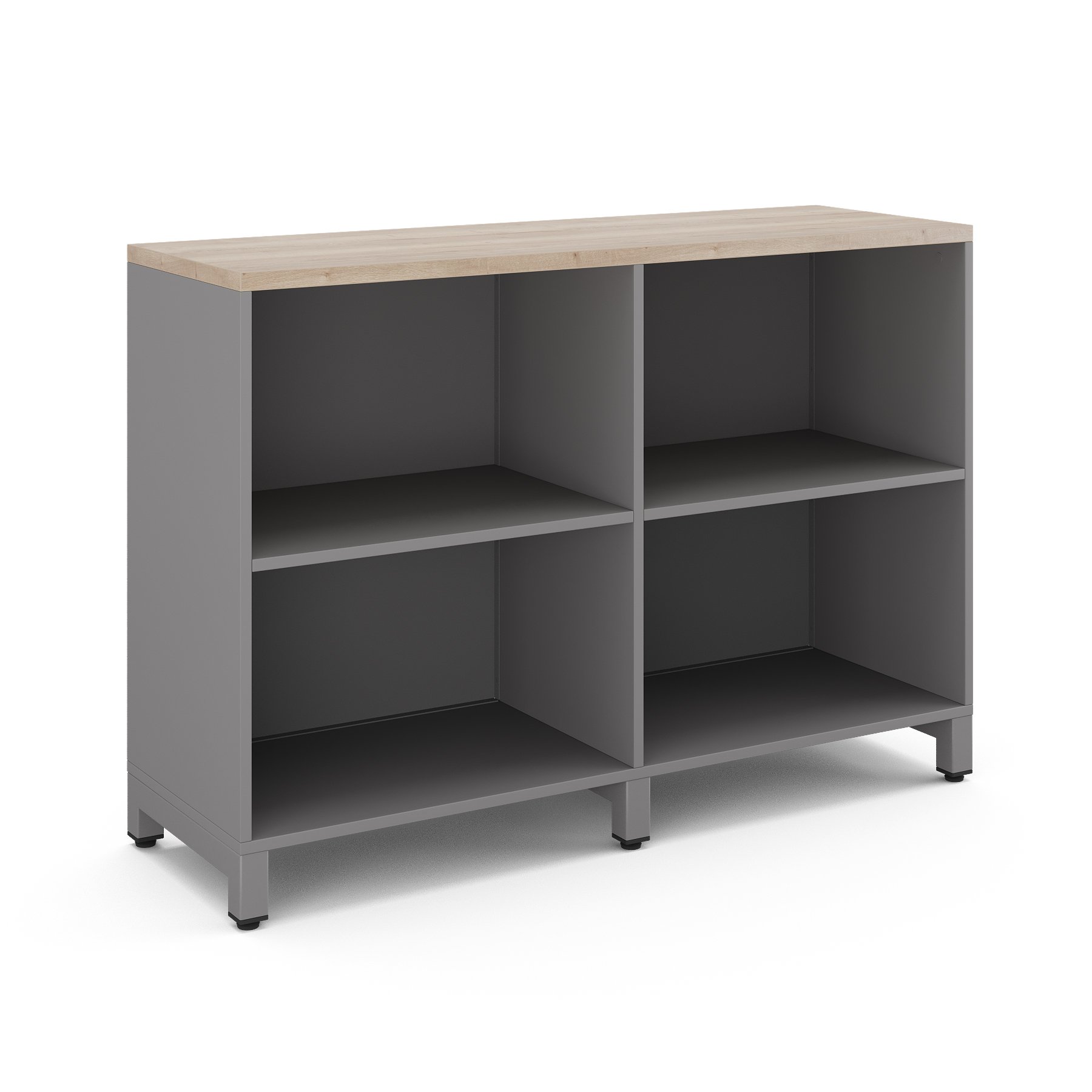 Шкаф открытый Kobor HO/2-120/60/M aluminum/natural Шкаф открытый Kobor HO/2-120/60/M aluminum/natural