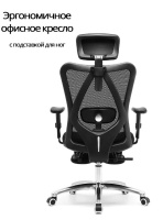 Кресло компьютерное с ПОДНОЖКОЙ FALTO VIVA (Каркас чёрный, обивка чёрный)