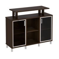 Стеллаж низкий с надстройкой и стеклянными дверками В 801-512 ДШ Стеллаж низкий с надстройкой и стеклянными дверками В 801-512 ДШ