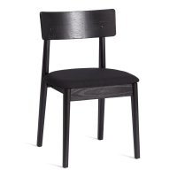 Стул THOR (mod.XMS-CB3007) дерево вяз/ткань лен, 50х48х81,5 см, черный/черный лен