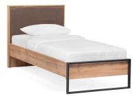 Кровать Iris 90х200 металл дуб вотан / черный муар Кровать Iris 90х200 металл дуб вотан / черный муар