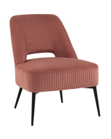 Кресло лаунж Бостон велюр рельефный коралловый