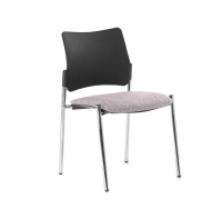 PINKO Кресло на опорах б/подл ЧЕРН/СЕРЫЙ/ХРОМ