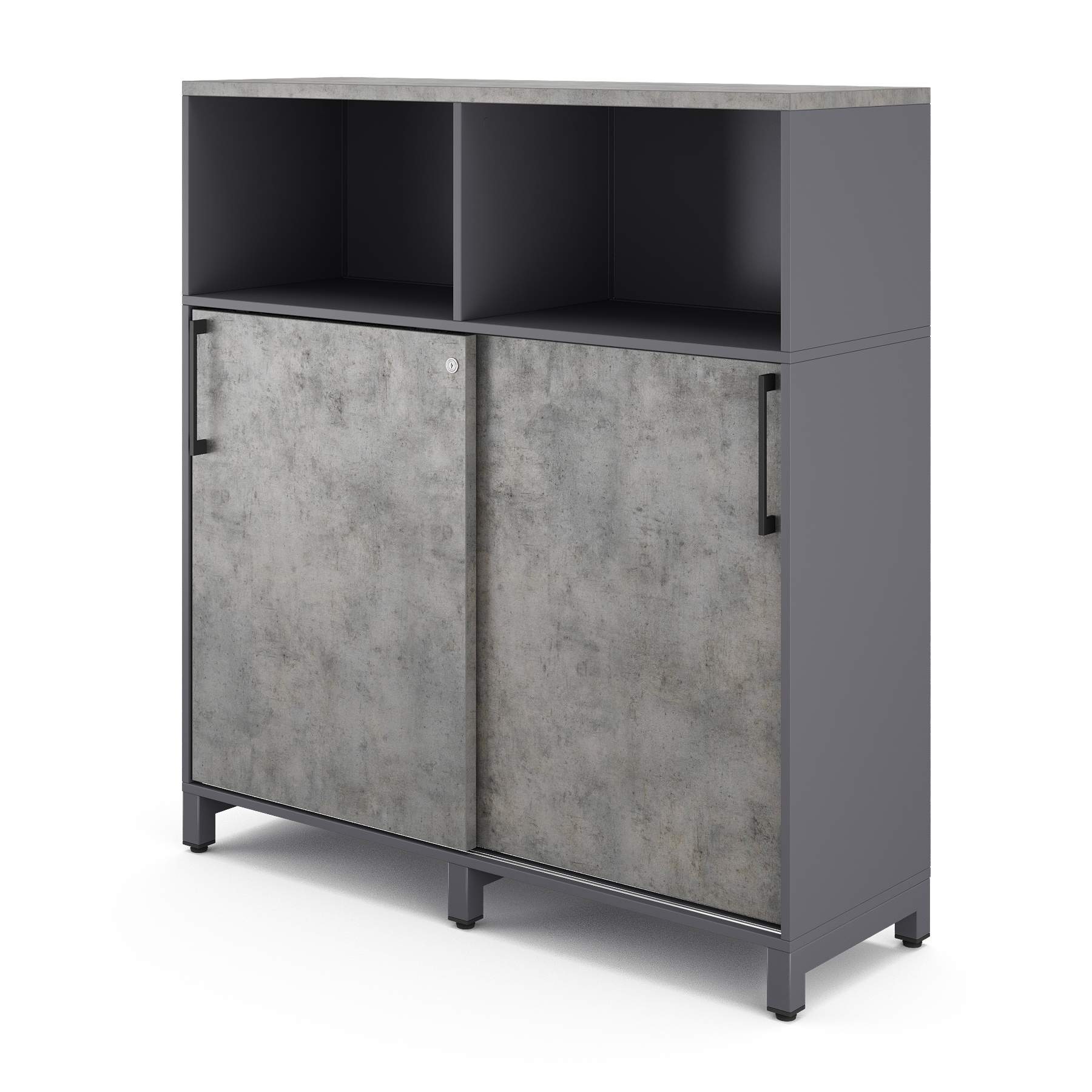 Шкаф открытый Kobor HK/2/1-120/60/M graphite/chicago Шкаф открытый Kobor HK/2/1-120/60/M graphite/chicago