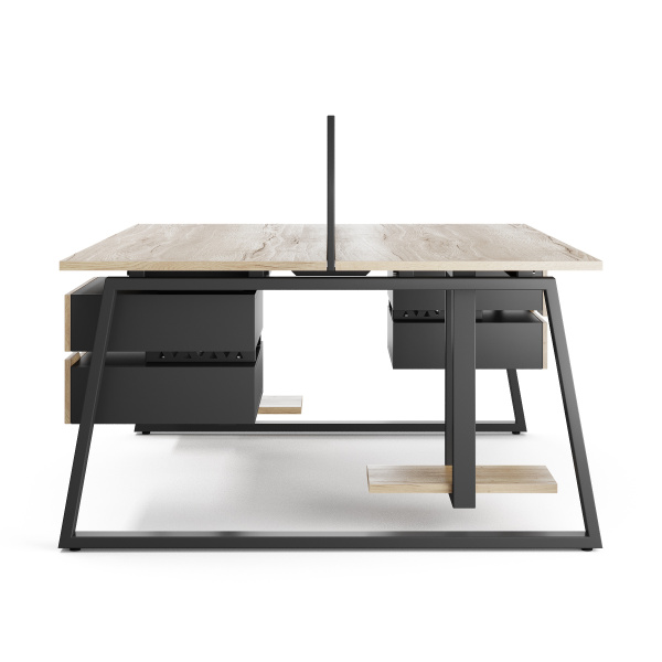 Стол офисный Kobor TR/2-100/160 black/natural Стол офисный Kobor TR/2-100/160 black/natural