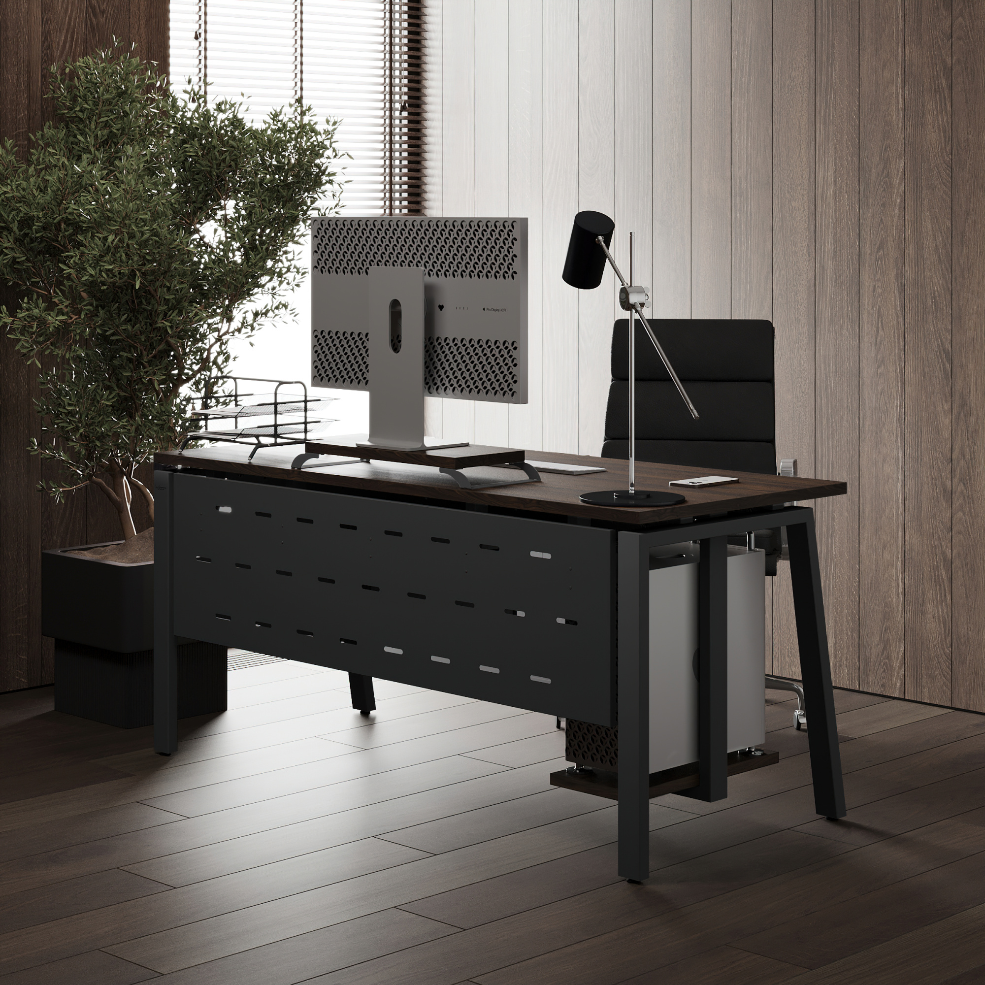 Стол офисный Kobor AB-180/80 black/charlston