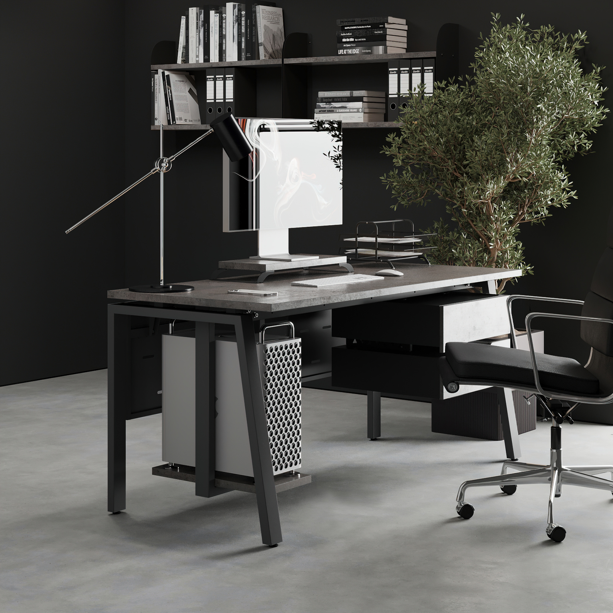 Стол офисный Kobor AB-160/80 black/chicago