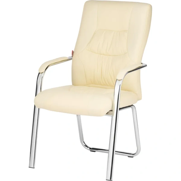 Конференц-кресло BN_TQ_Echair-807 VPU-1 кожзам бежевый, хром Конференц-кресло BN_TQ_Echair-807 VPU-1 кожзам бежевый, хром