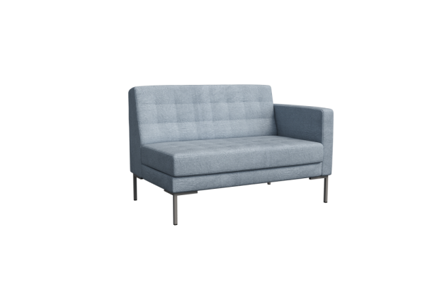 Forest Секция с подлокотником двухместная FR-SP-02 (L) Enzo 994/Металл Серый 127х80х84см