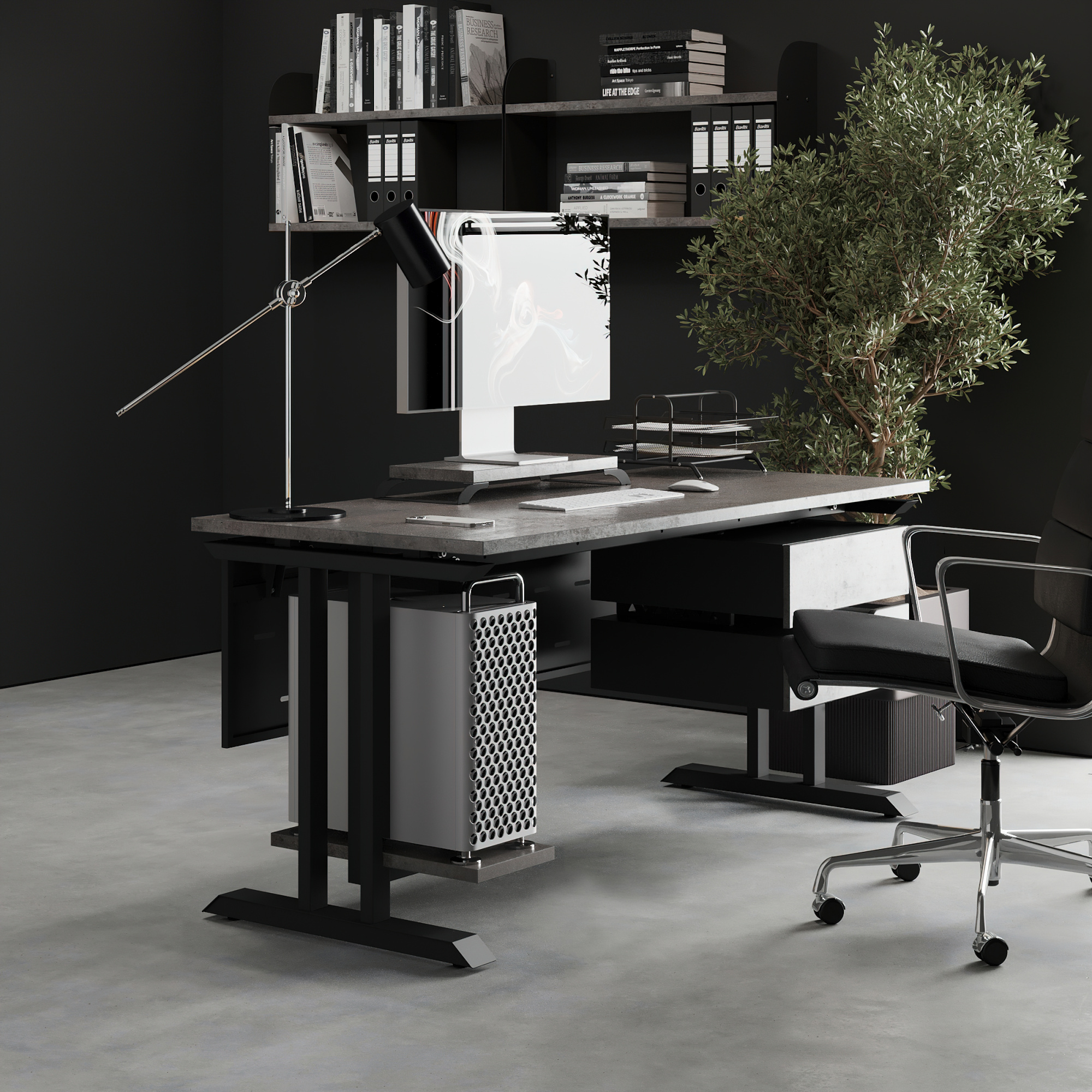 Стол офисный Kobor T-160/70 black/chicago