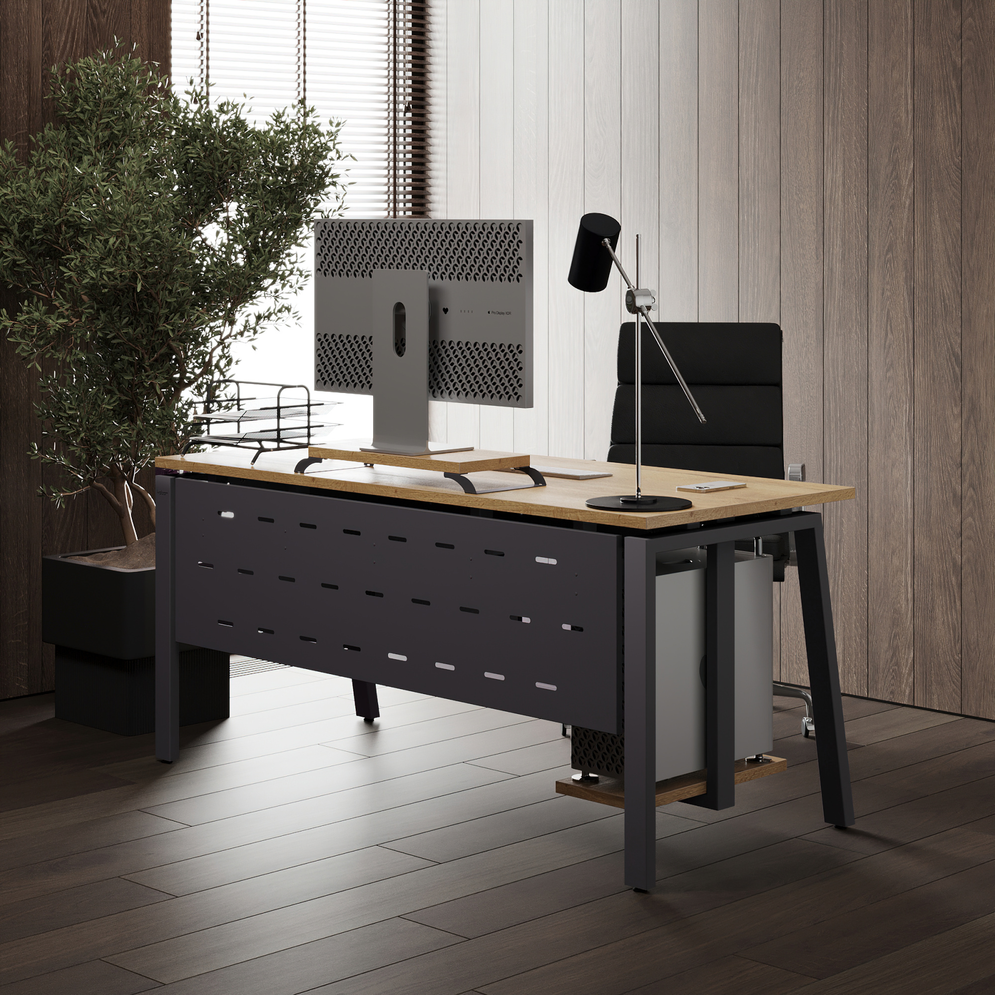 Стол офисный Kobor AB-140/70 graphite/natural