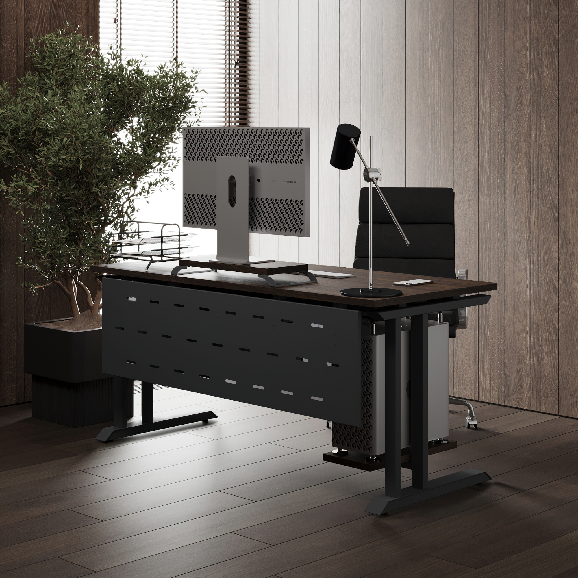 Стол офисный Kobor L1-80/80 black/charlston