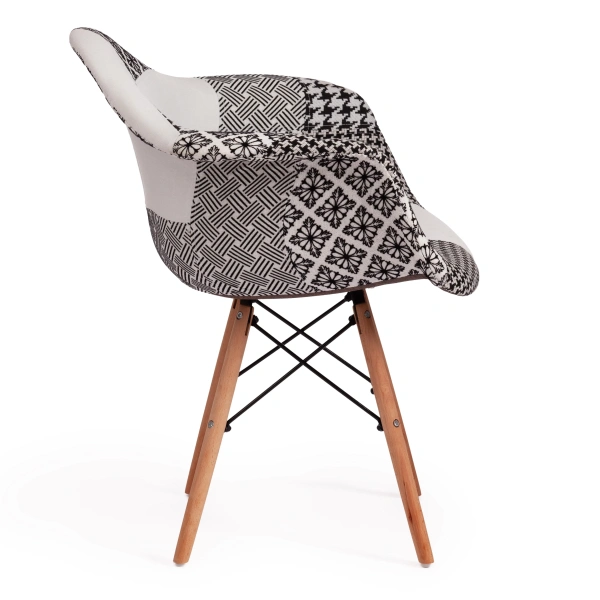 Кресло CINDY SOFT (EAMES) (mod. 101) / 1 шт. в упаковке дерево бук/металл/мягкое сиденье/ткань, 61 х 60 х 80 см , black/white (черный/белый) Кресло CINDY SOFT (EAMES) (mod. 101) / 1 шт. в упаковке дерево бук/металл/мягкое сиденье/ткань, 61 х 60 х 80 см , black/white (черный/белый)