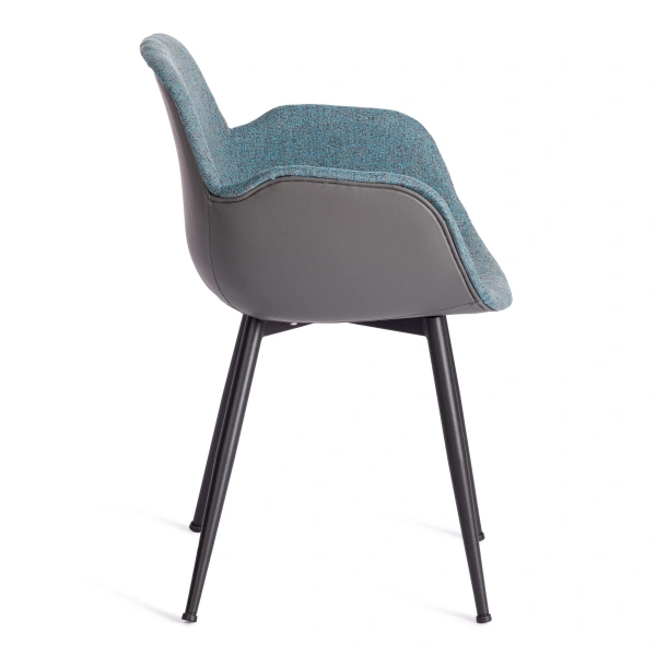 Кресло VALENTINO (mod. PC45-2) / 1 шт. в упаковке металл/экокожа/ткань, 55 х 58 х 81 см, Turquoise (бирюзовый)/Grey (серый)/чёрный Кресло VALENTINO (mod. PC45-2) / 1 шт. в упаковке металл/экокожа/ткань, 55 х 58 х 81 см, Turquoise (бирюзовый)/Grey (серый)/чёрный